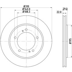 Brake Disc MINTEX MDC1591 OE Ref 5521165D13000 MINTEX