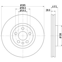 Brake Disc MINTEX MDC1598 OE Ref 1606309280 MINTEX