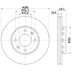 Brake Disc MINTEX MDC1603 OE Ref OK2FA33251 MINTEX