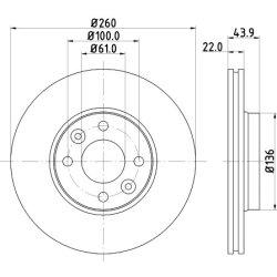 Brake Disc MINTEX MDC1607 OE Ref 402068466R MINTEX