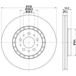 Brake Disc MINTEX MDC1613C OE Ref 306573015 MINTEX