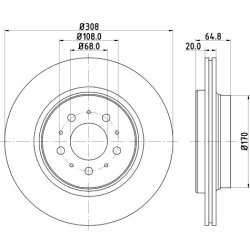 Brake Disc MINTEX MDC1615C OE Ref 86249265 MINTEX
