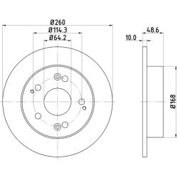 Brake Disc MINTEX MDC1622 OE Ref 42510S5TE00 MINTEX