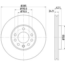 Brake Disc MINTEX MDC1632C OE Ref 51819733 MINTEX
