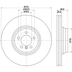 Brake Disc MINTEX MDC1661 OE Ref 34116766107 MINTEX