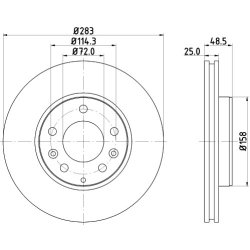 Brake Disc MINTEX MDC1664 OE Ref GJ6Y3325XA MINTEX