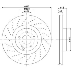 Brake Disc MINTEX MDC1666 OE Ref 2214211812 MINTEX
