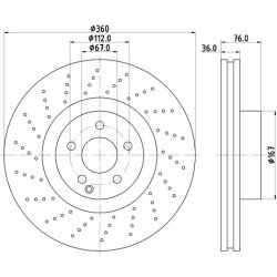 Brake Disc MINTEX MDC1667 OE Ref 220421191264 MINTEX