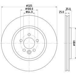 Brake Disc MINTEX MDC1682 OE Ref SDB000420 MINTEX