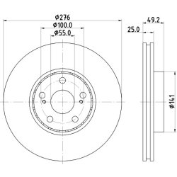 Brake Disc MINTEX MDC1684 OE Ref 4351205060 MINTEX