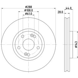 Brake Disc MINTEX MDC1714 OE Ref 7701206029 MINTEX
