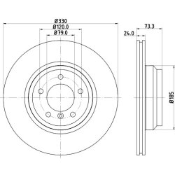 Brake Disc MINTEX MDC1732C OE Ref 34116764645 MINTEX