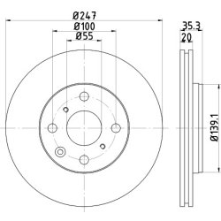 Brake Disc MINTEX MDC1733C OE Ref 4246F0 MINTEX