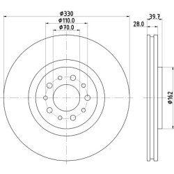 Brake Disc MINTEX MDC1740 OE Ref 51731346 MINTEX