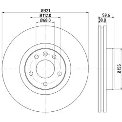 Brake Disc MINTEX MDC1743C OE Ref 4E0615301AD MINTEX