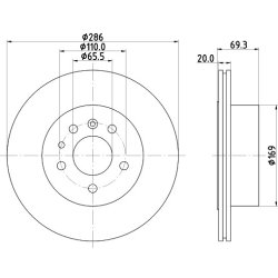 Brake Disc MINTEX MDC1747 OE Ref 93182287 MINTEX