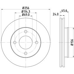 Brake Disc MINTEX MDC1753 OE Ref 4605A068 MINTEX