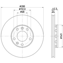 Brake Disc MINTEX MDC1758 OE Ref 4E0615601J MINTEX