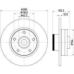 Brake Disc MINTEX MDC1764 OE Ref 8200218779 MINTEX