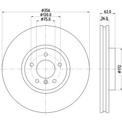Brake Disc MINTEX MDC1765 OE Ref 34116756847 MINTEX