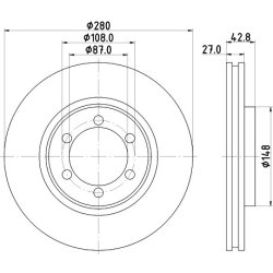 Brake Disc MINTEX MDC1767 OE Ref 51712H1000 MINTEX