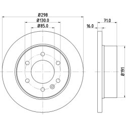 Brake Disc MINTEX MDC1772C OE Ref 8D0615601D MINTEX