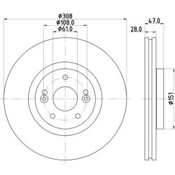 Brake Disc MINTEX MDC1774 OE Ref 7701206831 MINTEX