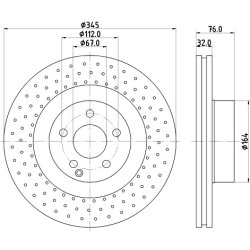 Brake Disc MINTEX MDC1781 OE Ref A220421111264 MINTEX