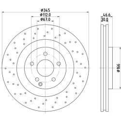 Brake Disc MINTEX MDC1790 OE Ref A2034210912 MINTEX
