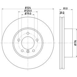 Brake Disc MINTEX MDC1795 OE Ref 6750265 MINTEX