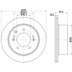 Brake Disc MINTEX MDC1798 OE Ref 584113E300 MINTEX