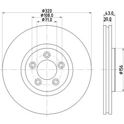 Brake Disc MINTEX MDC1803 OE Ref C2C8354 MINTEX