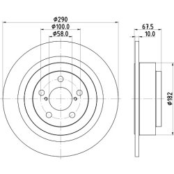 Brake Disc MINTEX MDC1805 OE Ref 26700AE062 MINTEX