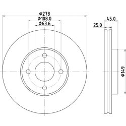 Brake Disc MINTEX MDC1807C OE Ref 5S6Y1125AA MINTEX