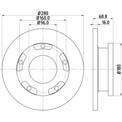 Brake Disc MINTEX MDC1808C OE Ref 2256895 MINTEX