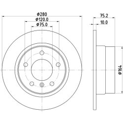 Brake Disc MINTEX MDC1814 OE Ref 34216794306 MINTEX