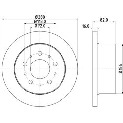 Brake Disc MINTEX MDC1816 OE Ref 424930 MINTEX
