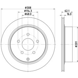 Brake Disc MINTEX MDC1820 OE Ref 432062V70A MINTEX