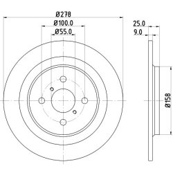 Brake Disc MINTEX MDC1824 OE Ref 424310D060000 MINTEX