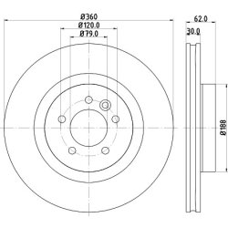 Brake Disc MINTEX MDC1825C OE Ref SDB000624 MINTEX