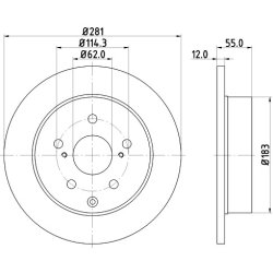 Brake Disc MINTEX MDC1826 OE Ref 424310R010 MINTEX