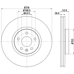 Brake Disc MINTEX MDC1828 OE Ref 1434815 MINTEX