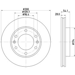 Brake Disc MINTEX MDC1835 OE Ref 517124D200 MINTEX