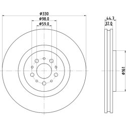 Brake Disc MINTEX MDC1837 OE Ref 51733051 MINTEX
