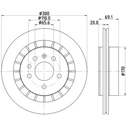 Brake Disc MINTEX MDC1841 OE Ref 12763593 MINTEX