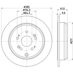 Brake Disc MINTEX MDC1842 OE Ref 42510SWAA01 MINTEX