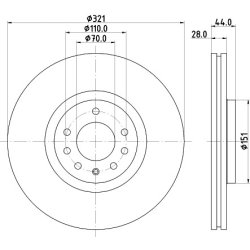 Brake Disc MINTEX MDC1843 OE Ref 95526650 MINTEX