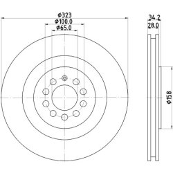 Brake Disc MINTEX MDC1851 OE Ref 1ML615301 MINTEX