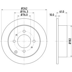 Brake Disc MINTEX MDC1854 OE Ref 5841138310 MINTEX