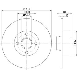 Brake Disc MINTEX MDC1859 OE Ref 7701207898 MINTEX